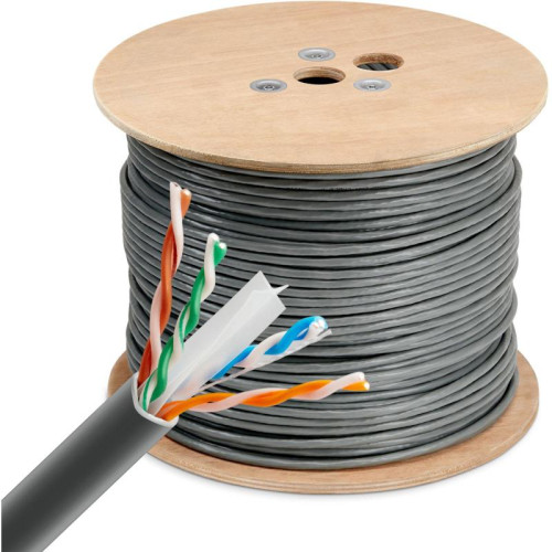 Кабель сетевой Buro BU-COP-055 UTP 4 пары cat.6 solid 0.55мм Cu 305м серый