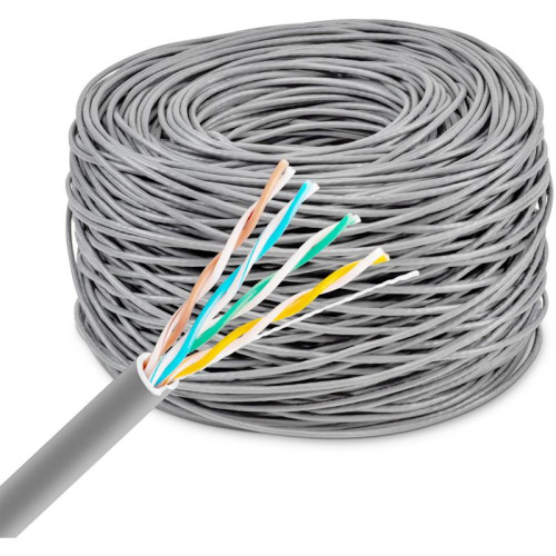 Кабель сетевой Buro BU-COP-042 UTP 4 пары cat.5E solid 0.42мм Cu 305м серый