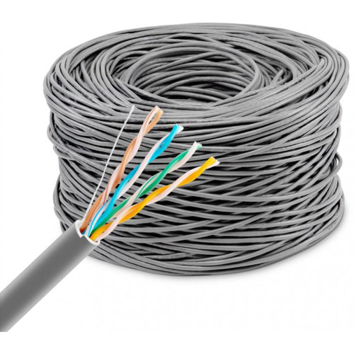 Кабель сетевой Buro BU-COP-050 UTP 4 пары cat.5E solid 0.50мм Cu 305м серый
