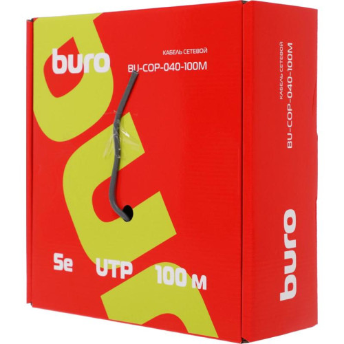 Кабель сетевой Buro BU-COP-040 UTP 4 пары cat.5E solid 0.40мм Cu 305м серый