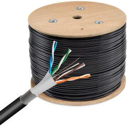 Кабель сетевой Buro BU-CCA-050-FTP-OUTDOOR FTP 4 пары solid 0.5мм CCA 305м черный outdoor (упак.:1шт)