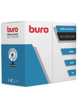 Кабель сетевой Buro BU-COP-048 UTP 4 пары cat.5E solid 0.48мм Cu 305м серый