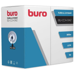 Кабель сетевой Buro BU-CCA-042 UTP 4 пары cat.5E solid 0.42мм CCA 305м серый