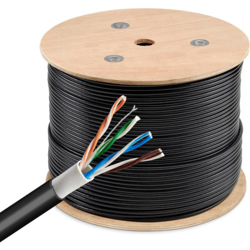 Кабель сетевой Buro BU-CCA-050-OUTDOOR UTP 4 пары cat.5E solid 0.50мм CCA 305м черный outdoor