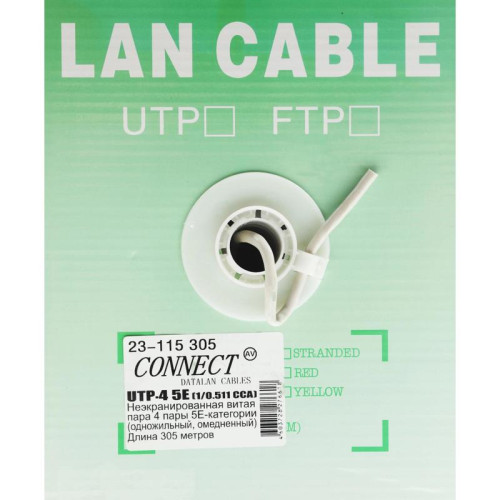 Кабель сетевой Premier 23-115 305 UTP 4 пары cat.5E solid CCA 305м серый