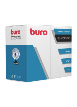 Кабель сетевой Buro BU-COP-050 UTP 4 пары cat.5E solid 0.50мм Cu 305м серый
