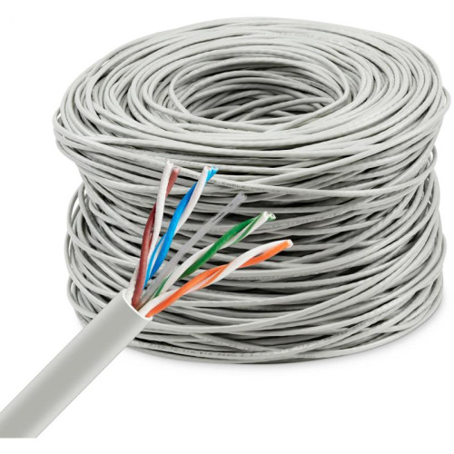 Кабель сетевой Buro BU-CCA-048 UTP 4 пары cat.5E solid 0.48мм CCA 305м серый