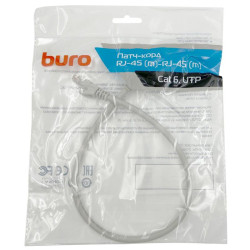 Патч-корд Buro UTP-6-0,5M-G UTP 4 пары cat.6 CCA molded 0.5м серый RJ-45 (m)-RJ-45 (m)