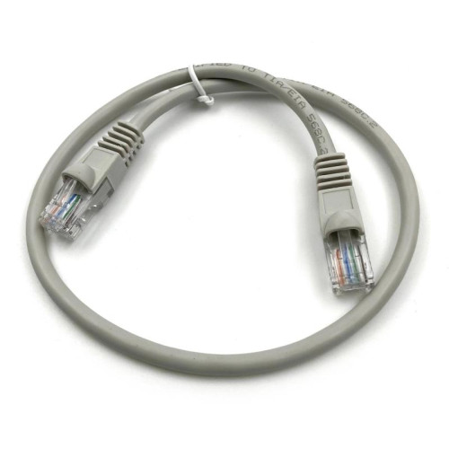 Патч-корд KingPrice KP-PC-c5e-0.5m-g 1Гбит/с UTP 4 пары cat.5E CCA molded 0.5м серый RJ-45 (m)-RJ-45 (m)