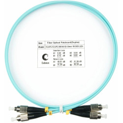 Патч-корд Cabeus FOP-50-FC-FC-1M 2x50/125 OM3 FC дуплекс-FC дуплекс 1м LSZH бирюзовый
