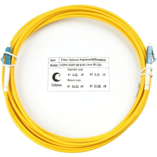 Патч-корд Cabeus FOP(S)-9-LC-LC-5M 1x9/125 OS2 LC-LC 5м LSZH желтый
