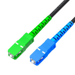 GCR PRO Патч-корд оптический 1.0m переходной SC/APC - SC/UPC Simplex одномодовый SM 9/125, LSZH, черный, GCR-56161