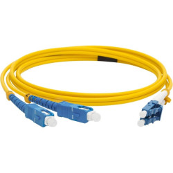 Патч-корд Lanmaster LAN-2LC-2SC/SU-5.0 1.2x9/125 OS2 LC дуплекс-SC дуплекс 5м LSZH желтый