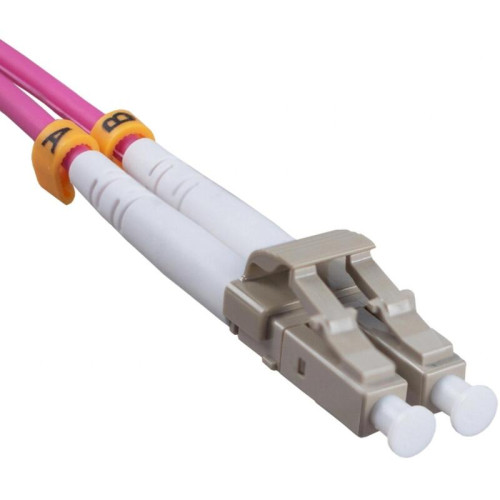 Патч-корд Cabeus FOP-50-OM4-LC-LC-3M 2x50/125 OM4 LC дуплекс-LC дуплекс 3м LSZH розовый