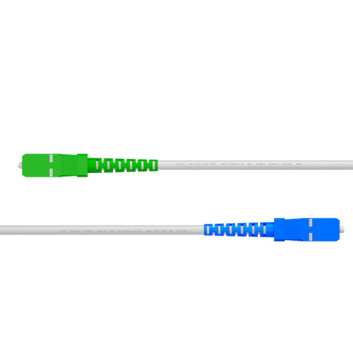 GCR PRO Патч-корд оптический 60.0m переходной SC/APC - SC/UPC Simplex одномодовый SM 9/125, LSZH, белый, GCR-56152