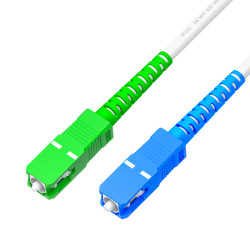 GCR PRO Патч-корд оптический 70.0m переходной SC/APC - SC/UPC Simplex одномодовый SM 9/125, LSZH, белый, GCR-56155