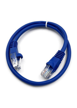 Патч-корд Buro UTP 4 пары cat.5E CCA molded 0.5м голубой RJ-45 (m)-RJ-45 (m) (UTP-5E-0,5M-BL)