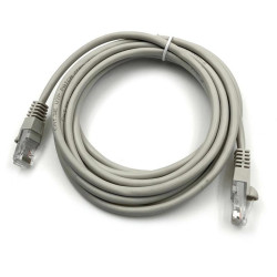 Патч-корд KingPrice KP-PC-c5e-3m-g 1Гбит/с UTP 4 пары cat.5E CCA molded 3м серый RJ-45 (m)-RJ-45 (m)