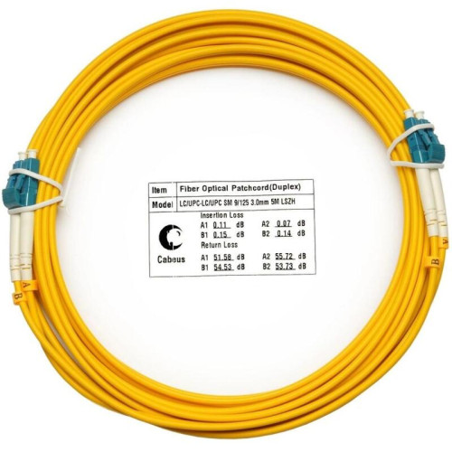 Патч-корд Cabeus FOP(D)-9-LC-LC-5M 2x9/125 OS2 LC дуплекс-LC дуплекс 5м LSZH желтый