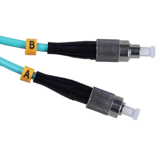 Патч-корд Cabeus FOP-50-FC-FC-1M 2x50/125 OM3 FC дуплекс-FC дуплекс 1м LSZH бирюзовый