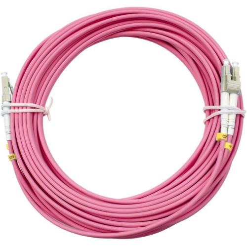 Патч-корд Cabeus FOP-50-OM4-LC-LC-10M 2x50/125 OM4 LC дуплекс-LC дуплекс 10м LSZH розовый