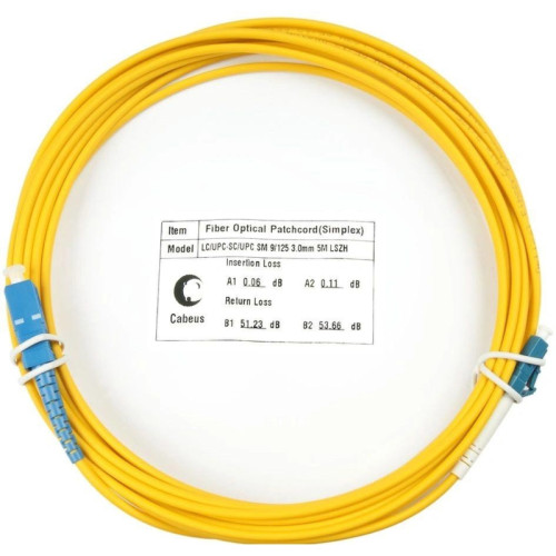 Патч-корд Cabeus FOP(S)-9-LC-SC-15M 1x9/125 OS2 LC-SC 15м LSZH желтый