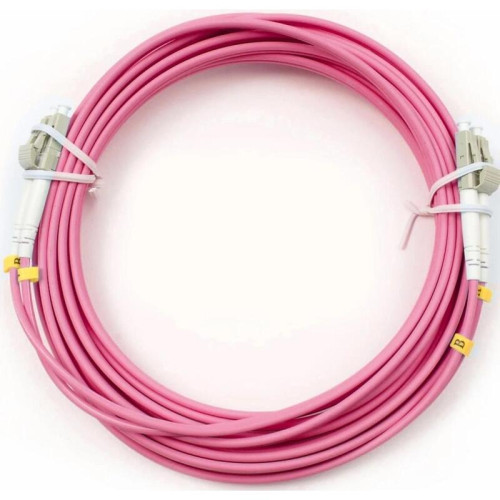 Патч-корд Cabeus FOP-50-OM4-LC-LC-5M 2x50/125 OM4 LC дуплекс-LC дуплекс 5м LSZH розовый