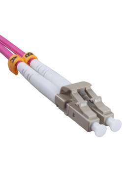 Патч-корд Cabeus FOP-50-OM4-LC-LC-5M 2x50/125 OM4 LC дуплекс-LC дуплекс 5м LSZH розовый