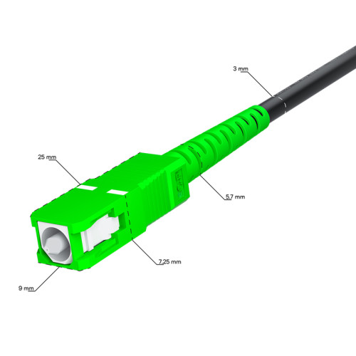 GCR PRO Патч-корд оптический 40.0m переходной SC/APC - SC/UPC Simplex одномодовый SM 9/125, LSZH, черный, GCR-56172