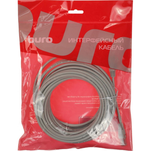 Патч-корд Buro UTP-5E-10M-G-LSZH UTP cat.5E 10м серый RJ-45 (m)-RJ-45 (m)