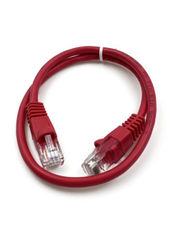 Патч-корд Buro UTP-5E-0.5M-R UTP 4 пары cat.5E CCA molded 0.5м красный RJ-45 (m)-RJ-45 (m)