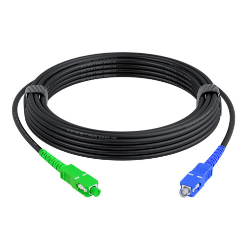 GCR PRO Патч-корд оптический 50.0m переходной SC/APC - SC/UPC Simplex одномодовый SM 9/125, LSZH, черный, GCR-56175