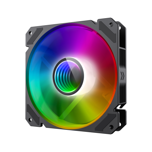 Кулер для корпуса ПК/ Gamemax FN-12Rainbow-C9, 12CM ARGB Rainbow Fan, frame with reflective design, 3pin+4Pin connector