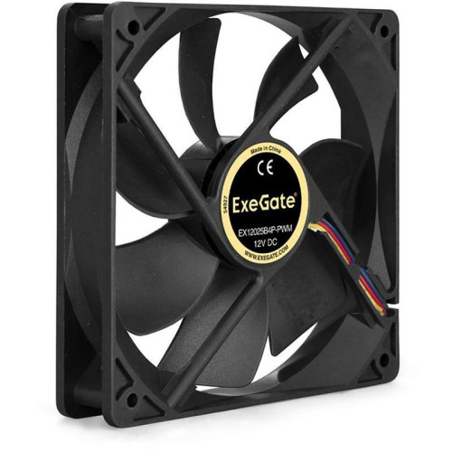 Вентилятор для корпуса Exegate EX283391RUS 120х120x25 черный 4-pin 25дБ OEM Вентилятор для корпуса Exegate EX283391RUS 120х120x25 черный 4-pin 25дБ OEM