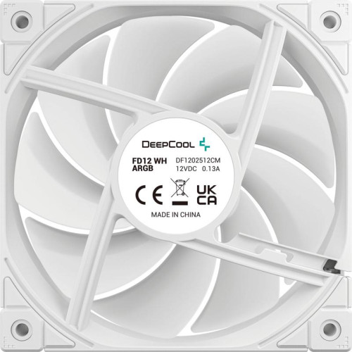 Вентилятор для корпуса Deepcool FD12 ARGB 120х120x25 белый 4-pin 26.9дБ (R-FD12-WHAPN1-G) Ret [R-FD12-WHAPN1-G]