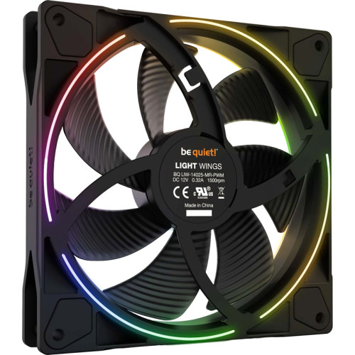 Кулер для корпуса/ Case Cooler be quiet! LIGHT WINGS 140mm PWM (140x140x25mm, 4-pin PWM, ARGB, 56CFM, 23.3dBA, 1500RPM, Black) Кулер для корпуса/ Case Cooler be quiet! LIGHT WINGS 140mm PWM (140x140x25mm, 4-pin PWM, ARGB, 56CFM, 23.3dBA, 1500RPM, Black)