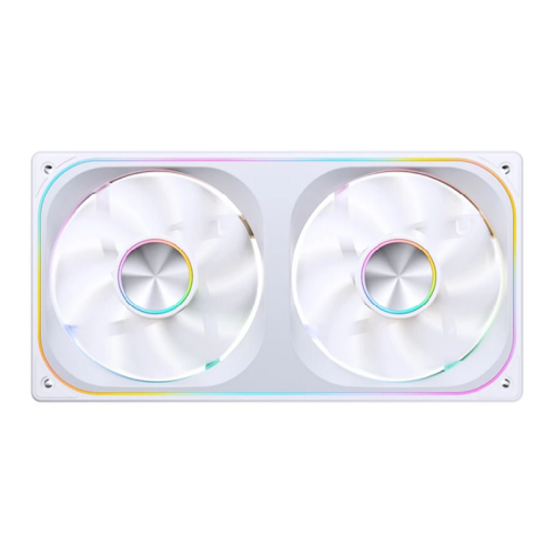 Кулер для корпуса/ Case Cooler JONSBO ZA-240WR Reverse (2x120x120mm, 4-pin PWM, ARGB, 62.4CFM, 37.3dBA, 2400RPM, White, Single-Frame RGB Fan Unit)