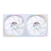 Кулер для корпуса/ Case Cooler JONSBO ZA-240WR Reverse (2x120x120mm, 4-pin PWM, ARGB, 62.4CFM, 37.3dBA, 2400RPM, White, Single-Frame RGB Fan Unit)