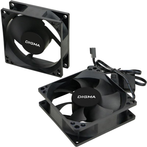 Вентилятор для корпуса Digma DFAN-80 80х80x25 черный 3-pin 4-pin (Molex) 23дБ Ret [DFAN-80]