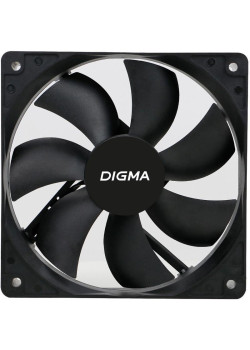 Вентилятор для корпуса Digma DFAN-120-7 120х120x25 черный 3-pin 4-pin (Molex) 23дБ Ret [DFAN-120-7]