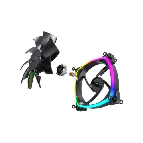 Вентилятор для корпуса Montech AX120 ARGB 120х120x25 черный 4-pin 27дБ (упак.:3шт) (AX120 PWM BLACK 3 IN 1) Ret [AX120 PWM BLACK 3 IN 1]