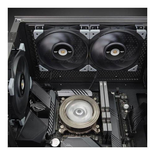 Вентилятор для корпуса Thermaltake Toughfan 14 140х140x25 черный 4-pin 25.2дБ (упак.:2шт) (CL-F085-PL14BL-A) Ret [CL-F085-PL14BL-A]