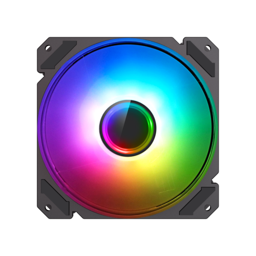 Кулер для корпуса ПК/ Gamemax FN-12Rainbow-C9, 12CM ARGB Rainbow Fan, frame with reflective design, 3pin+4Pin connector