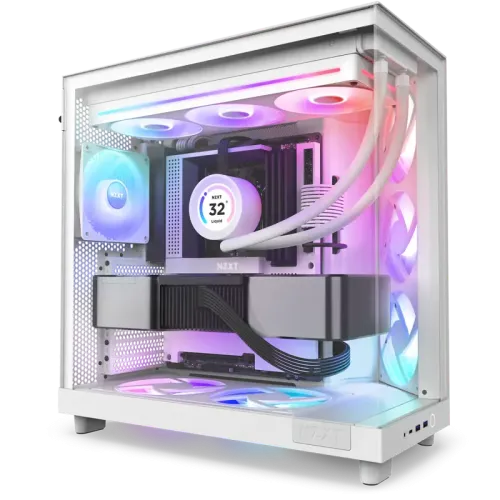 Кулер для корпуса ПК/ Case Cooler NZXT F360 RGB Core (120x120x25mm, 4-pin PWM, RGB, 75.12CFM, 30dBA, 2400RPM, White, Single-Frame RGB Fan Unit)