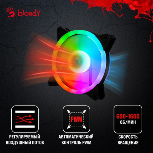 Вентилятор для корпуса Bloody BD-CF120ARGB4 ARGB 120х120x25 черный 4-pin 27дБ (BD-CF120ARGB4-BK) Ret [BD-CF120ARGB4-BK]