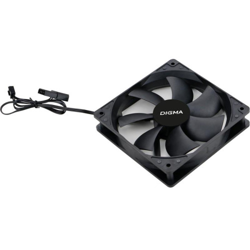 Вентилятор для корпуса Digma DFAN-120-7 120х120x25 черный 3-pin 4-pin (Molex) 23дБ Ret [DFAN-120-7]