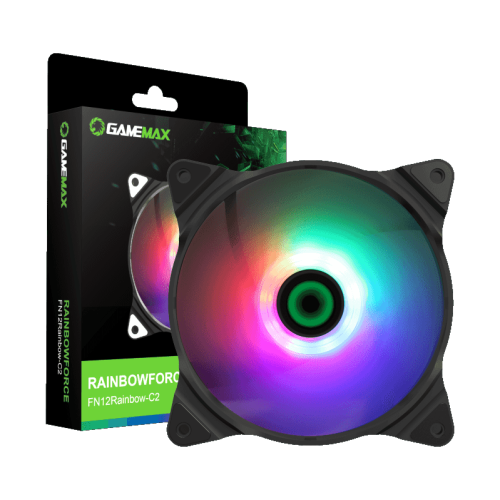 Кулер для корпуса ПК/ Gamemax FN-12Rainbow-C2, 12CM ARGB rainbow fan, 3pin+4Pin connector Кулер для корпуса ПК/ Gamemax FN-12Rainbow-C2, 12CM ARGB rainbow fan, 3pin+4Pin connector
