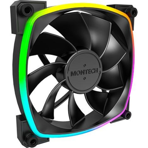 Вентилятор для корпуса Montech RX120 Reverse ARGB 120х120x25 черный 4-pin 27дБ (RX120 PWM BLACK) Ret [RX120 PWM BLACK]