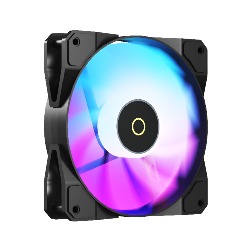Кулер для корпуса/ Case Cooler Ocypus Beta F12 BK ARGB REVERSE BLADE (120x120x25mm, 4-pin PWM, ARGB, 56.5CFM, 29dBA, 1600RPM, Black)
