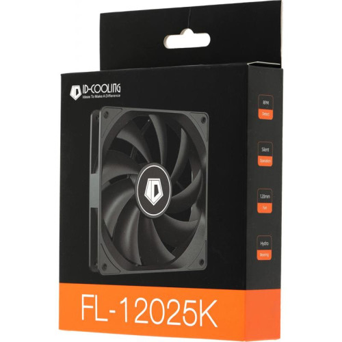 Вентилятор для корпуса ID-Cooling FL-12025K 120х120x25 черный 3-pin 21дБ Ret [FL-12025K]